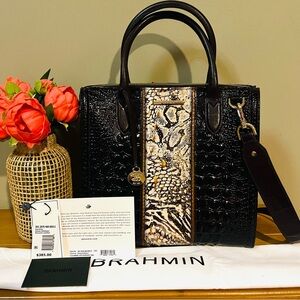 Brahmin Caroline Cocoa Goldspur- retails $385